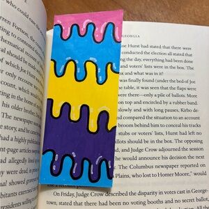 Colorful Drip Art Painted Bookmark